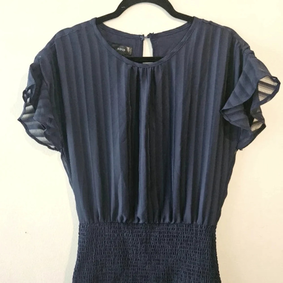 Aqua Ruffled Mini Dress - Picture 3 of 4